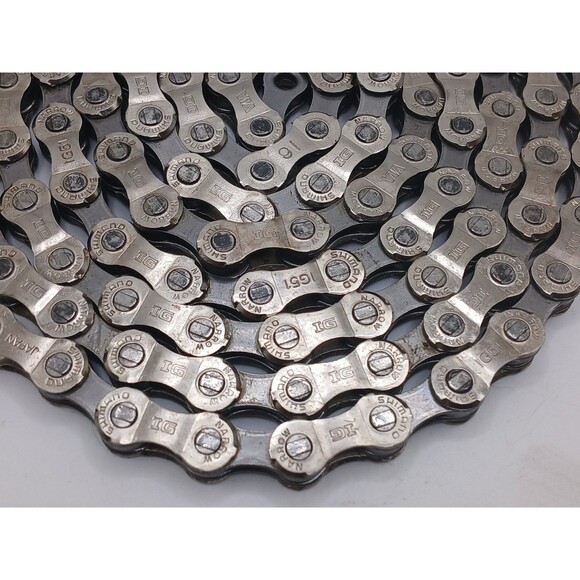 NOS Vintage Shimano Narrow IG-51 Bike Chain IG51 Silver 59" Long 118 Links - Picture 3 of 16